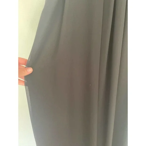 Bill Levkoff Leighton Formal Dress Black Chiffon Halter A-line Princess Size 16 - Picture 6 of 16